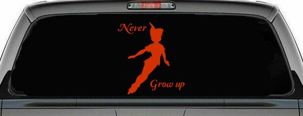 Peter Pan Never Grow Up Sci Fi Car or Truck Window Decal Sticker