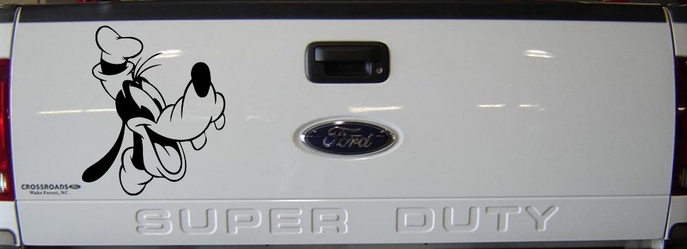 Goofy The Dog Laughing Cartoons Car or Truck Window Vinyl Decal Sticker (Black)