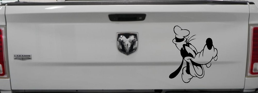 Goofy The Dog Laughing Cartoons Car or Truck Window Decal Sticker (Black)
