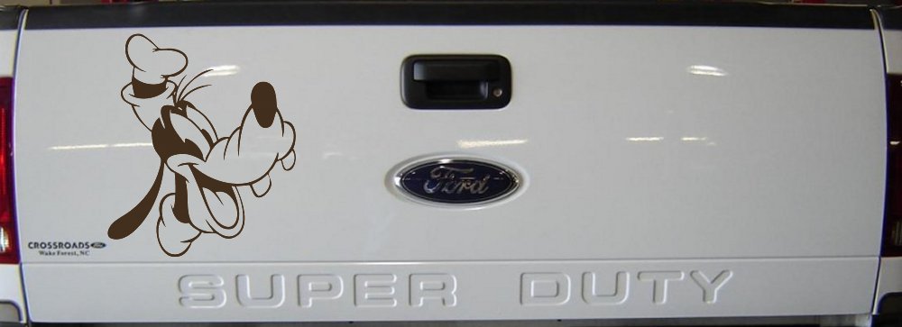 Goofy The Dog Laughing Cartoons Car or Truck Window Vinyl Decal Sticker (Brown)