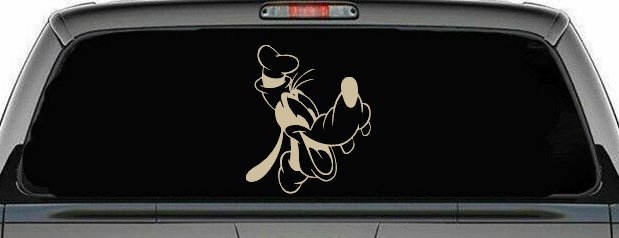 Goofy The Dog Laughing Cartoons Car or Truck Window Vinyl Decal Sticker (Desert Sand)
