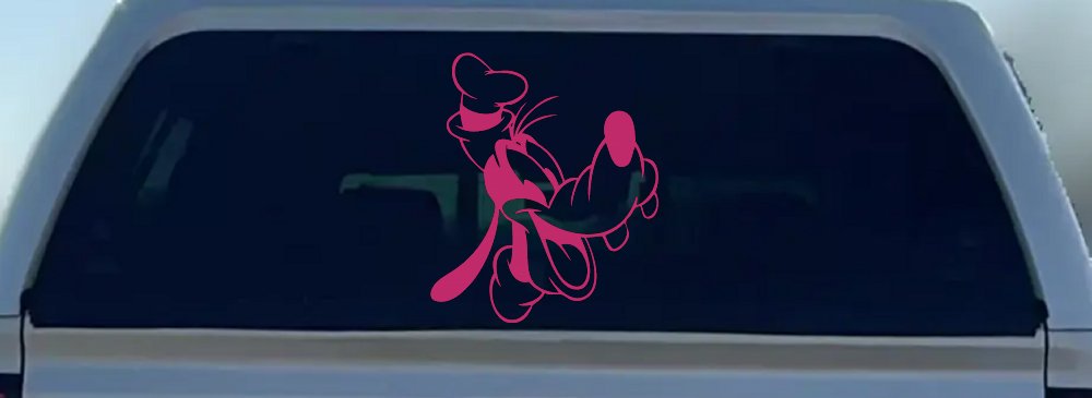 Goofy The Dog Laughing Cartoons Car or Truck Window Vinyl Decal Sticker (Hot Pink)
