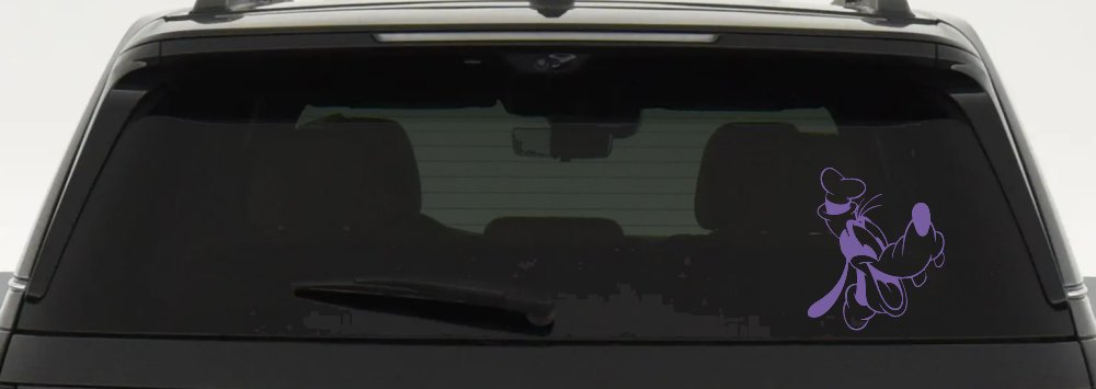 Goofy The Dog Laughing Cartoons Car or Truck Window Decal Sticker (Purple)