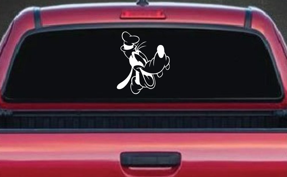 Goofy The Dog Laughing Cartoons Car or Truck Window Decal Sticker (White)