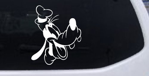 Goofy The Dog Laughing Cartoons Car or Truck Window Decal Sticker (White)