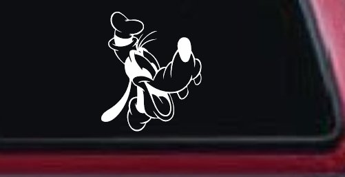 Goofy The Dog Laughing Cartoons Car or Truck Window Decal Sticker (White)