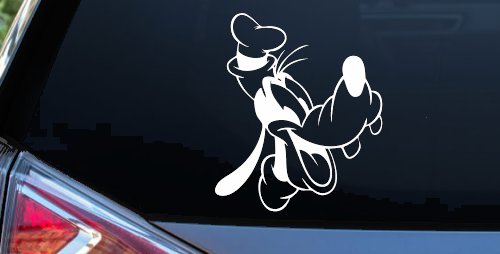 Goofy The Dog Laughing Cartoons Car or Truck Window Decal Sticker (White)