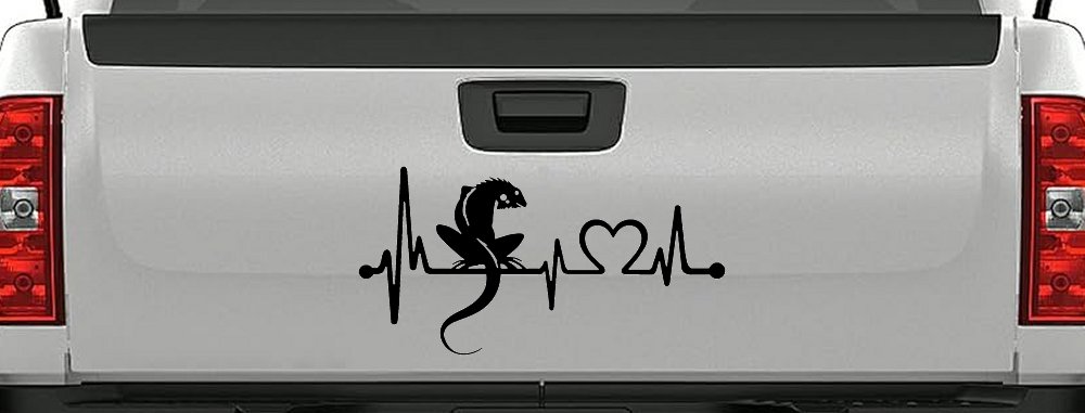 Iguana Lizard Heartbeat Car or Truck Window Decal Sticker