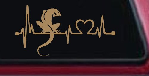 Iguana Lizard Heartbeat Car or Truck Window Decal Sticker