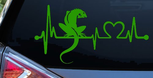 Iguana Lizard Heartbeat Car or Truck Window Decal Sticker