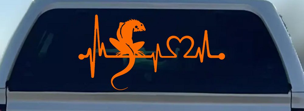 Iguana Lizard Heartbeat Car or Truck Window Decal Sticker