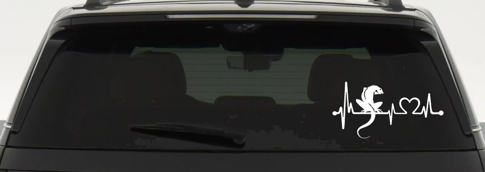 Iguana Lizard Heartbeat Car or Truck Window Decal Sticker