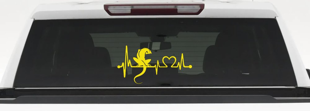Iguana Lizard Heartbeat Car or Truck Window Decal Sticker