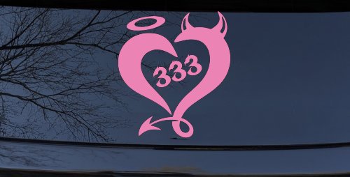 Heart 333 Half Evil Half Devil and Half Angel Car or Truck Window Decal Sticker