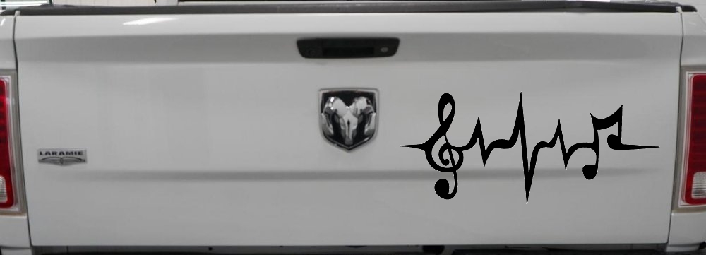 Music Notes in a Heartbeat Music Car or Truck Window Decal Sticker