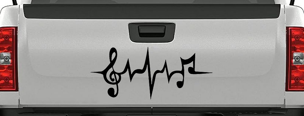 Music Notes in a Heartbeat Music Car or Truck Window Decal Sticker
