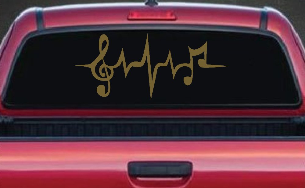 Music Notes in a Heartbeat Music Car or Truck Window Decal Sticker