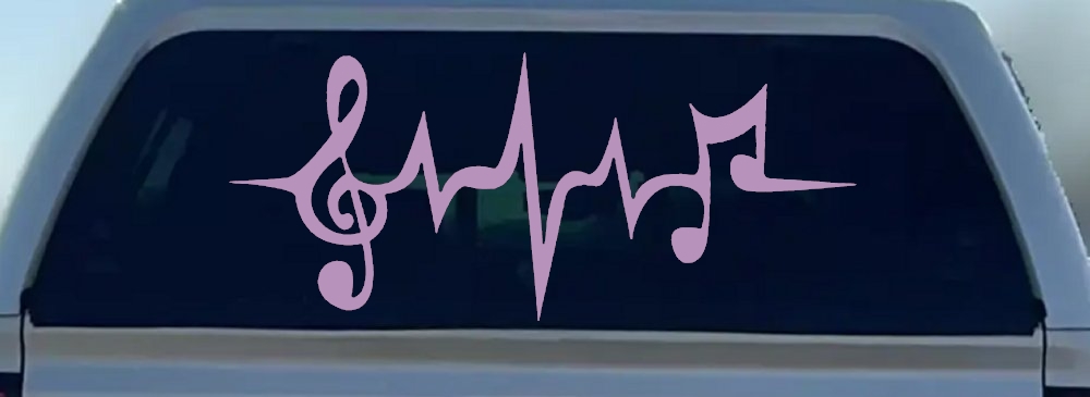 Music Notes in a Heartbeat Music Car or Truck Window Decal Sticker