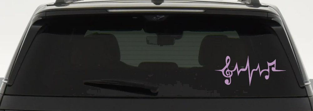 Music Notes in a Heartbeat Music Car or Truck Window Decal Sticker