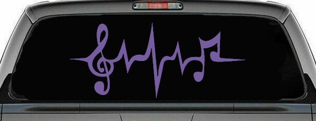Music Notes in a Heartbeat Music Car or Truck Window Decal Sticker