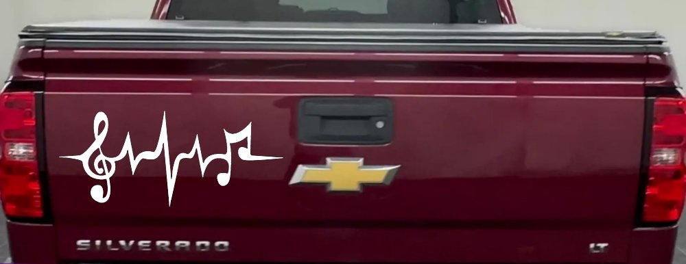 Music Notes in a Heartbeat Music Car or Truck Window Decal Sticker