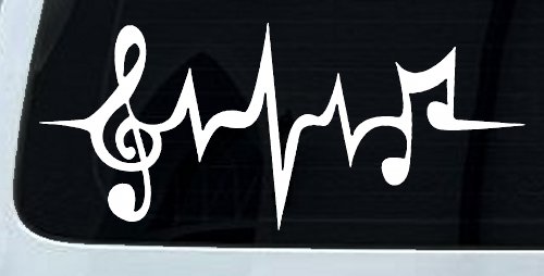 Music Notes in a Heartbeat Music Car or Truck Window Decal Sticker