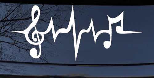 Music Notes in a Heartbeat Music Car or Truck Window Decal Sticker