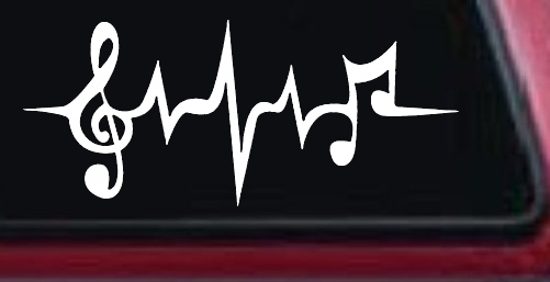 Music Notes in a Heartbeat Music Car or Truck Window Decal Sticker