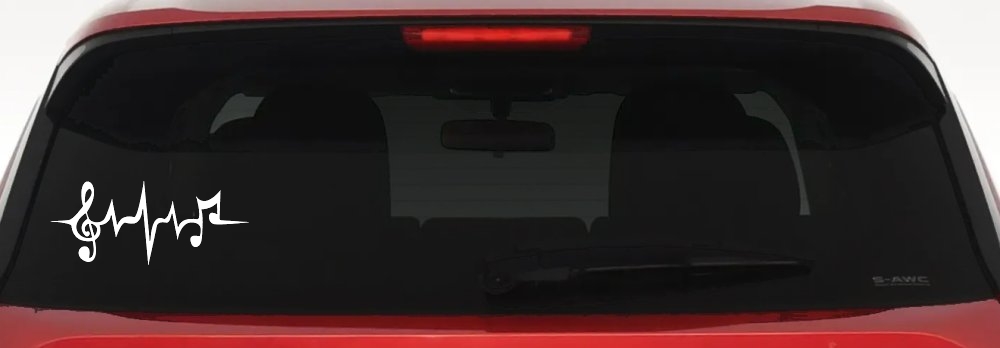 Music Notes in a Heartbeat Music Car or Truck Window Decal Sticker