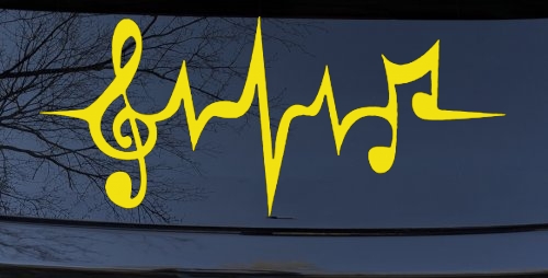 Music Notes in a Heartbeat Music Car or Truck Window Decal Sticker