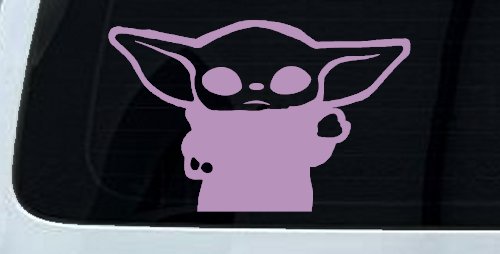 Baby Yoda Parody Car or Truck Window Decal Sticker (Lilac)