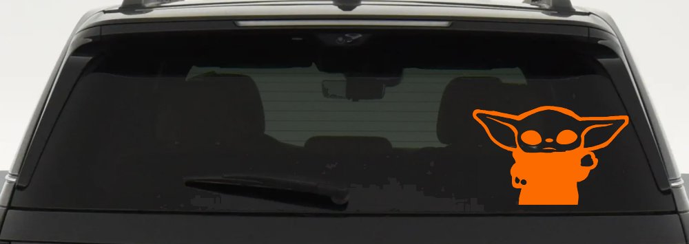 Baby Yoda Parody Car or Truck Window Decal Sticker