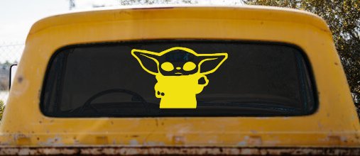Baby Yoda Parody Car or Truck Window Decal Sticker