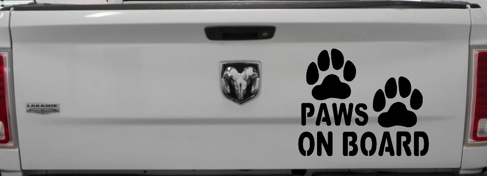 Paws On Board Dog or Cat Paws Car or Truck Window Decal Sticker