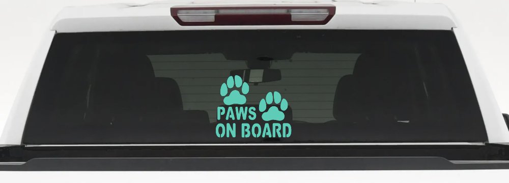 Paws On Board Dog or Cat Paws Car or Truck Window Decal Sticker