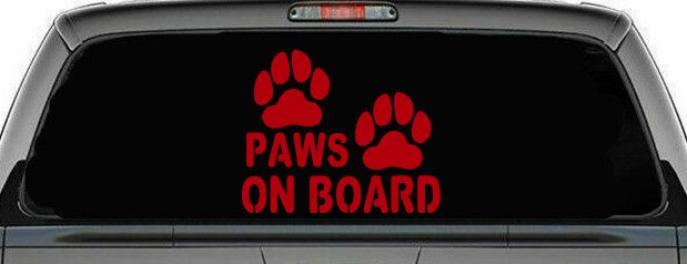 Paws On Board Dog or Cat Paws Car or Truck Window Decal Sticker