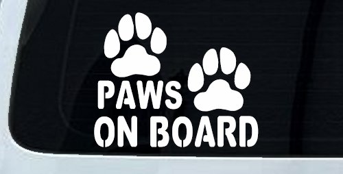 Paws On Board Dog or Cat Paws Car or Truck Window Decal Sticker