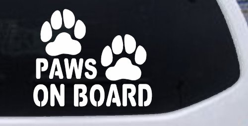 Paws On Board Dog or Cat Paws Car or Truck Window Decal Sticker