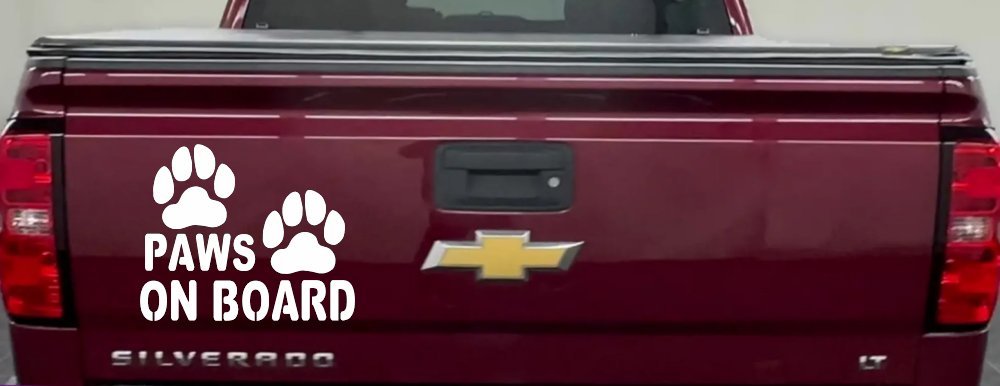 Paws On Board Dog or Cat Paws Car or Truck Window Decal Sticker