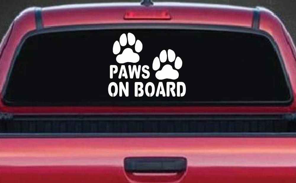 Paws On Board Dog or Cat Paws Car or Truck Window Decal Sticker