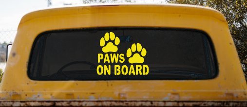 Paws On Board Dog or Cat Paws Car or Truck Window Decal Sticker