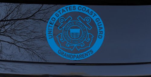 United States Coast Guard Grandparents Military Car or Truck Window Decal Sticker (Sky Blue)