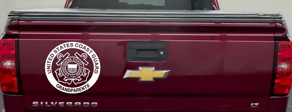 United States Coast Guard Grandparents Military Car or Truck Window Vinyl Decal Sticker (White)