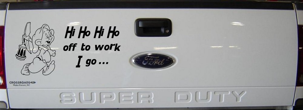 Dopey Dwarf Hi Ho Hi Ho Off to Work I Go Cartoons Car or Truck Window Decal Sticker