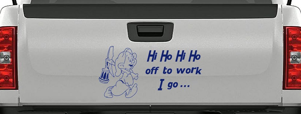 Dopey Dwarf Hi Ho Hi Ho Off to Work I Go Cartoons Car or Truck Window Decal Sticker