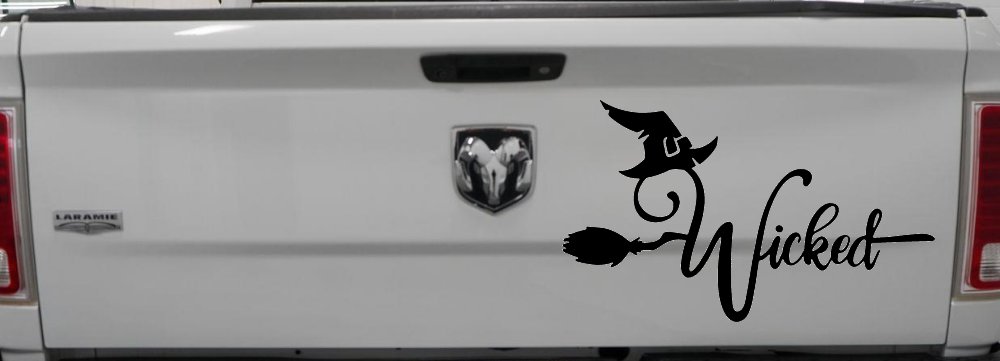 Wicked Witch Hat and Broom Car or Truck Window Decal Sticker