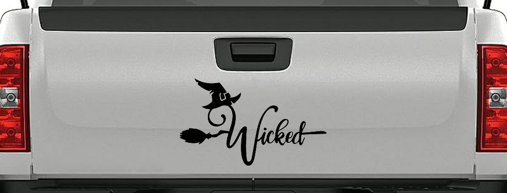 Wicked Witch Hat and Broom Car or Truck Window Decal Sticker