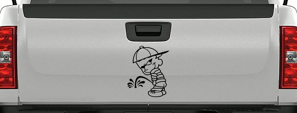 Calvin Peeing facing Left Pee Ons Car or Truck Window Decal Sticker