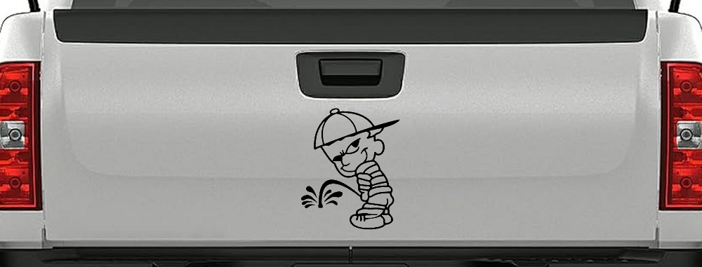 Calvin Peeing facing Left Pee Ons Car or Truck Window Decal Sticker