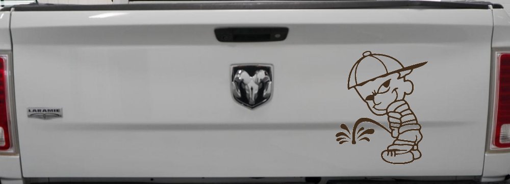 Calvin Peeing facing Left Pee Ons Car or Truck Window Decal Sticker